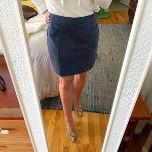 LOFT Navy Blue Suede Skirt size 10